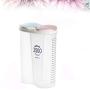 UPKOCH Divided Food Storage Box Plastic Dry Food Storage Container Rice Grain Storage 2 Grids Pink Green