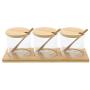 Set of 3 Glass Spice Jars Seasoning Canister Set Salt Sugar Spice Pepper Condiment Container Kitchen Seasonings Tools With Bamboo Spoons Bamboo Lids