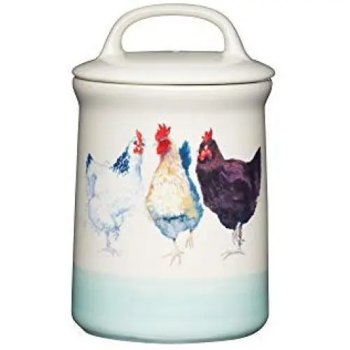 Kitchen Craft Apple Farm Hand-Finished Hazel Hen Ceramic Airtight Storage Jar, 10.5 x 17.5 cm (4" x 7") - Cream/Green Kitchen Craft Apple Farm Hand-Finished Hazel Hen Ceramic Airtight Storage Jar, 10.5 x 17.5 cm (4" x 7") - Cream/Green