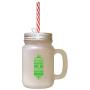 Green When Snows AinT It Thrilling Though Nose Gets Chilling Frosted Glass Mason Jar With Straw