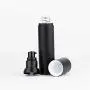 (2 Pièces) Flacons Noir Mat Pompage à Air Sans Piston 15ml, 30ml, 50ml – Récipient de Luxe Réutilisable pour Cosmétiques