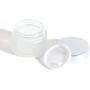 3Pcs 5 ml 1/6 oz Frosted Clear Glass Jars with Inner Liner and Silver Lid Empty Refillable Cosmetic Jars Container Portable Travel Sample Packing Bottles for Cream Lip Balm Lotion Storage