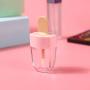 RONRONS 30 Pieces 8ml/0.27Oz Pink Ice-cream Shaped Lip Gloss Tubes Empty Lipgloss Container Plastic Lip Balm Tubes Refillable Clear Lip Glaze Tube Bottles with Rubber Plugs for DIY Cosmetics
