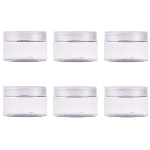 100G/3.3 Oz Jars PET Plastic Empty Cosmetic Containers Cases Cream Lotion Box Ointments Bottle Food Bottle Makeup Pot Jar Pack of 6Pcs