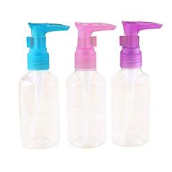 6PCS 75ml 2.5 oz Clear Plastic Empty Pumps Bottles Dispenser Jars Container For Travel Bathroom Lotion Shower Liquid Soap Cream Cosmetic Foundations Body Wash