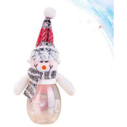 LIOOBO Christmas Candy Jar Snowman Santa Clear Plastic Candy Jar Gift Bottle Holder Decorative Candy Box for Christmas Party Favor