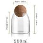 Creative Kitchen Tea Storage Bottles Glass Candy Jars With Cork Lid Spices Sugar Coffee Container Receive Organizer Cans,500Ml