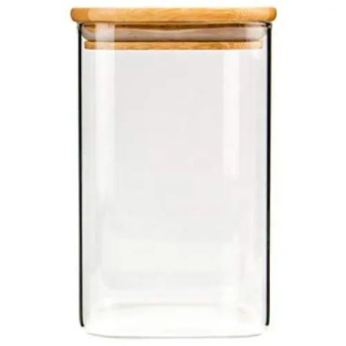 Bocal en verre UPKOCH 750ml avec couvercle en bois étanche pour stockage de nourriture, idéal pour thé, café, épices, sucre, sel. Bocal en verre UPKOCH 750ml avec couvercle en bois étanche pour stockage de nourriture, idéal pour thé, café, épices, sucre, sel.