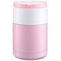 Thermos Stainless Food Flask,Leakproof Vacuum Insulated Food Containers,One-click Exhaust Food Flask (Color : Pink, Size : 1000ML)