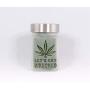 Stash Jar with Pot Leaf and Lets Get Wrecked Design - Smell Resistant Herb Storage and Accessories, Airtight - 3" Tall x 2" Wide