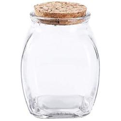 Clear Glass Candy Jar Set - 2 Pcs Small Cookie Container with Lid Tea Storage Canisters (250 ML/68.5 OZ)