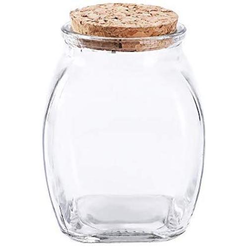 Klar Glas Süßigkeitenbehälter Set – 2 Stück Kleine Keksdosen mit Deckel für Tee-Behälter (250 ml / 68,5 oz)