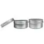 Boîte d'aluminium argentée de 80g/80ml (12 pièces) avec couvercle à vis – Récipients de rangement.
