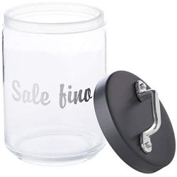 Italo Ottinetti Glass Storage Jars with Hermetic Lid Grey 1 Litre Sf, one Size