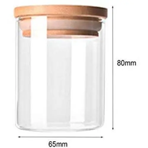 Bouteille de Stockage en Verre de Borosilicate Transparent, 65 x 80 mm – Idéale pour les Aliments, les Bonbons, les Biscuits, Organiseur de Cuisine. Bouteille de Stockage en Verre de Borosilicate Transparent, 65 x 80 mm – Idéale pour les Aliments, les Bonbons, les Biscuits, Organiseur de Cuisine.