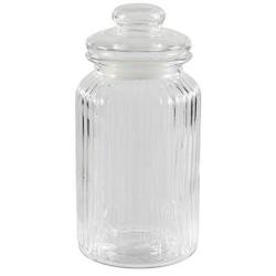 Clear Glass Candy Jar with Lid - Cookie Container Large Tea Storage Canisters Food Storage Container (1350 ML/45.6OZ)