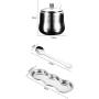 DUDDP Storage Spice lar set Stainless Steel Spice Jars Storage Containers Set, Spice Jars with 3 Serving Spoons Suitable for restaurant/kitchen, etc(3-piece set),Kitchen supplies