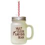 Maroon Vault Floor Unevens Beam Frosted Glass Mason Jar With Straw