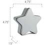 Cornucopia Star Candle Tins (4-Pack, Silver); Star Shaped Metal Containers for Christmas, Holiday, and Crafts