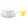 Hot sale X504L Purple Metal Birthday Cake Carrier/Tin/Canister/Container/Home Kitchen Gift With Cover And Lock Catch
