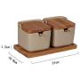 Mini Spice Jars Japanese health pottery seasoning jar set flip lid with spoon