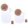 2pcs Food Storage Jar, Glass Kitchen Container Clear Transparent Coffee Tea Canisters with Cork Stopper 500ml 800ml