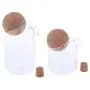 2 Stück Lebensmittel-Aufbewahrungsbehälter, Glas Küchenbehälter, klare Transparente Kaffeetassen mit Korkstopfen, 500ml / 800ml