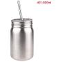 500Ml Stainless Steel Mason Jar Organizer Coffee Tea Storage Cup With Lid Straw Double Walled For Drinking,401 To 500Ml