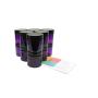 Purple 2 oz PET Round Plastic Jars with Black Smooth Lids, and 1 Mini Jar, 12 Pack (P2BMJ12)