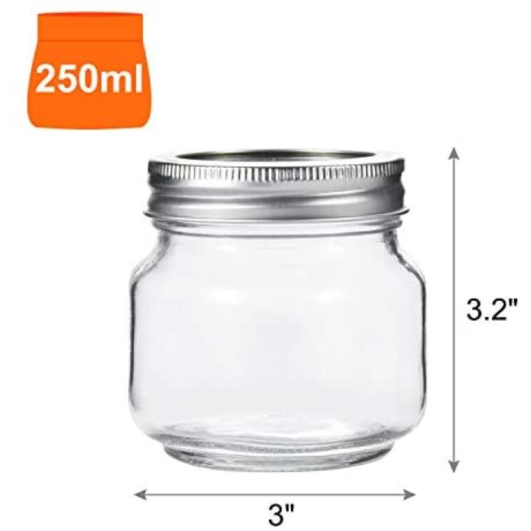 KAMOTA Mason Jars 16 OZ With Regular Lids and Bands, Ideal for Meal Prep,  Jam, Honey, Wedding Favors, Shower Favors, Baby Foods, DIY Spice Jars, 12