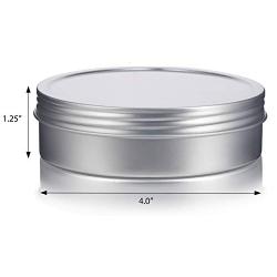 8 oz Metal Steel Tin Flat Container with Tight Sealed Twist Screwtop Cover (6 Pack)