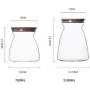 Dicht verschließbare Küchen-Lebensmitteldose, transparente Glasbehälter mit Naturbambüchwurzeldeckel, 700ml / 1100ml