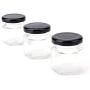 Tebery 1.5oz Mini Hexagon Glass Jars with Black Plastisol Lined Lids and Labels (Pack of 30)