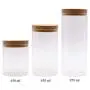 Jarre de Stockage Hermétique JY Collection, Verre avec Couvercle en Bambou Naturel, 450 ML, 500 ML, 650 ML, 700 ML, 950 ML (Cork, 650ml)