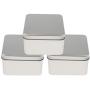 joyMerit Set of 3 Small Tin Box Container, Square Empty Tin Storage Case (9x9x5.5 cm)