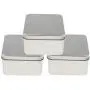 joyMerit Set of 3 Small Tin Box Container, Square Empty Tin Storage Case (9x9x5.5 cm)