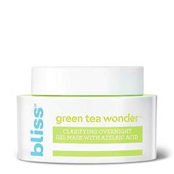 Bliss Green Tea Wonder Clarifying Overnight Gel Mask with Azelaic Acid, Deep Cleansing and Tightens Pores, Made Without Parabens and Sulfates, Vegan, 1.7 oz