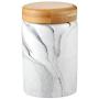 OnePine 400ml Food Storage Jar with Sealed Bamboo Lid, Marble Pattern Ceramic Coffee Canister for Tea Sugar Coffee Bean Nuts Grain