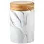 OnePine 400ml Lebensmittelbehälter mit versiegeltem Bambusholzdeckel, Marmor-Muster-Keramik-Kaffeetopf für Tee, Zucker, Kaffee, Bohnen, Getreide