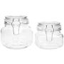 Set of 5 Glass Mason Jars with Clip-Top, 10 Stickers, Chalk - Clear Sturdy Home Kitchen Canning Cookware Dining Storage Organizer Jam Spices