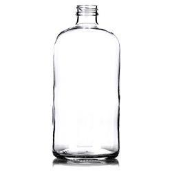 2 Pack ~ 32oz Growler ~ Clear Glass with PolyCone Phenolic Lid for a Tight Seal - Perfect for Secondary Fermentation and Storing Kombucha