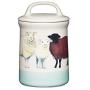 Kitchen Craft Apple Farm Hand-Finished Sally Sheep Ceramic Airtight Storage Jar, 10.5 x 17.5 cm (4" x 7") - Cream/Green, 10.5 x 10.5 x 17.5 cm, Multi-Colour