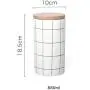 Bocal de Conservation Alimentaire en Céramique Ronde, Grand Pot à Thé avec Couvercle en Bois, Idéal pour le Ménage/Usage Commercial (Volume : 880ml)