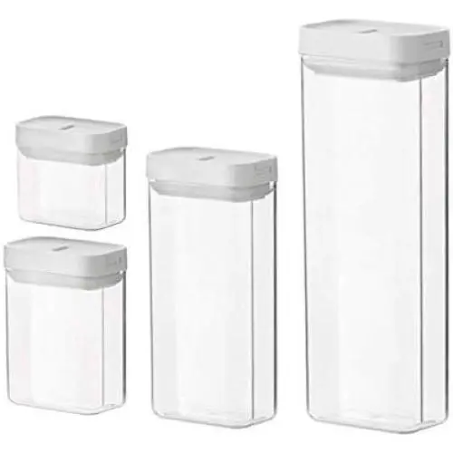 HIZLJJ Set of 4 Food Storage Containers,Silicone Airtight Lids for Pasta,Tea,Coffee,Cookies,Snacks For Kitchen and Pantry, Borosilicate Jars HIZLJJ Set of 4 Food Storage Containers,Silicone Airtight Lids for Pasta,Tea,Coffee,Cookies,Snacks For Kitchen and Pantry, Borosilicate Jars