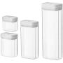 HIZLJJ Set of 4 Food Storage Containers,Silicone Airtight Lids for Pasta,Tea,Coffee,Cookies,Snacks For Kitchen and Pantry, Borosilicate Jars