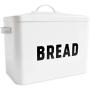 Metal Bread Box - Countertop Space-Saving, Extra Large, High Capacity Bread Storage Bin for your Kitchen - Holds 2+ Loaves - White with Bold BREAD Lettering