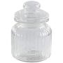 Clear Glass Candy Jar Set - 2 Pcs Small Cookie Container with Lid Tea Storage Canisters (650 ML/22 OZ)