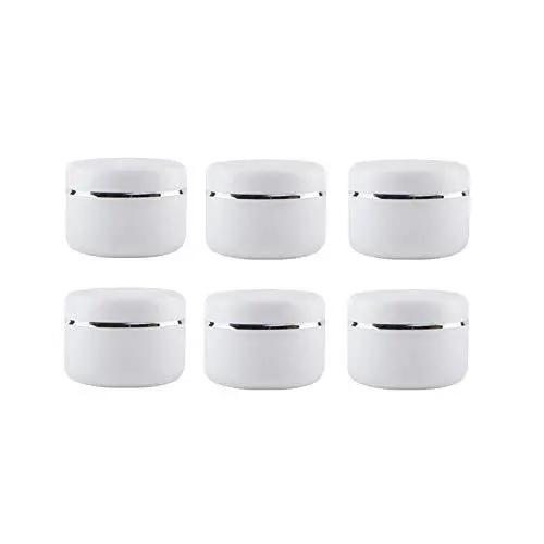 Bouteille Pot à Crème Visage Émulsion/Applique Portable en Plastique Blanc Argenté Refillable (100ml(3.4oz)-6PCS) Bouteille Pot à Crème Visage Émulsion/Applique Portable en Plastique Blanc Argenté Refillable (100ml(3.4oz)-6PCS)
