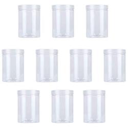 UPKOCH 10pcs 500ml Clear Plastic Containers Transparent Storage Container with Lids for Cookies Tea