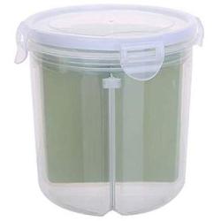 Storage Jar with Seal Cover 4 Lattices Refrigerator Food Preservation Container Plastic Kitchen Storage Box,Small Green